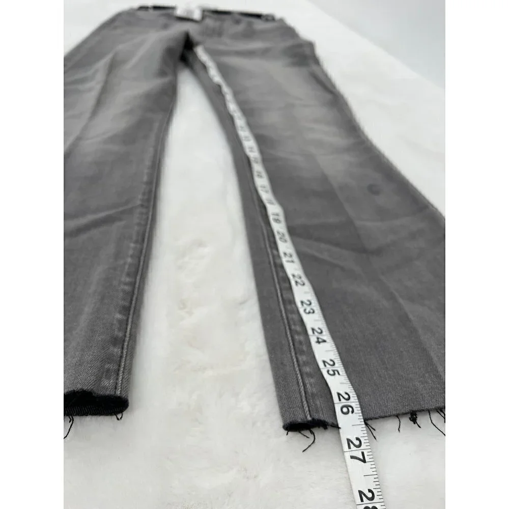NWD L’AGENCE Size 25 Kendra Cropped Distressed High-rise Flared Jeans Grey